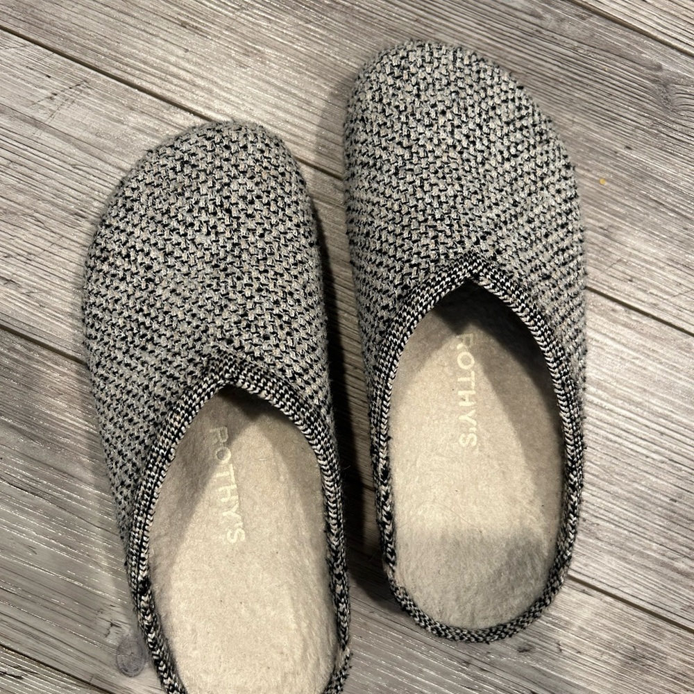 Rothy's Women's Black and White Slippers